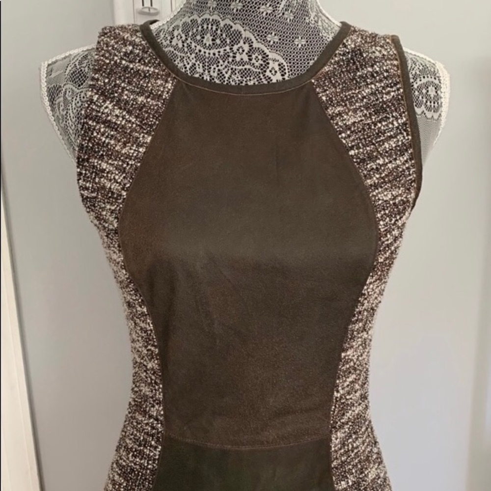 Tweed and Leather Sexy Sophisticated Tank Dress